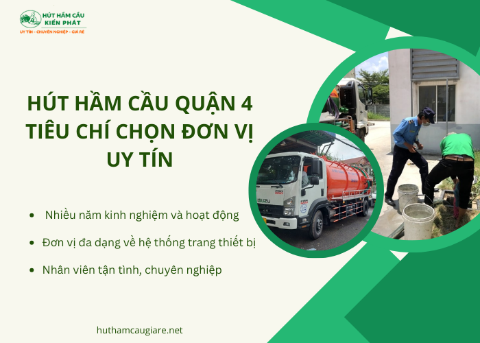 Tiêu chí chọn đơn vị hút hầm cầu quận 4 uy tín 