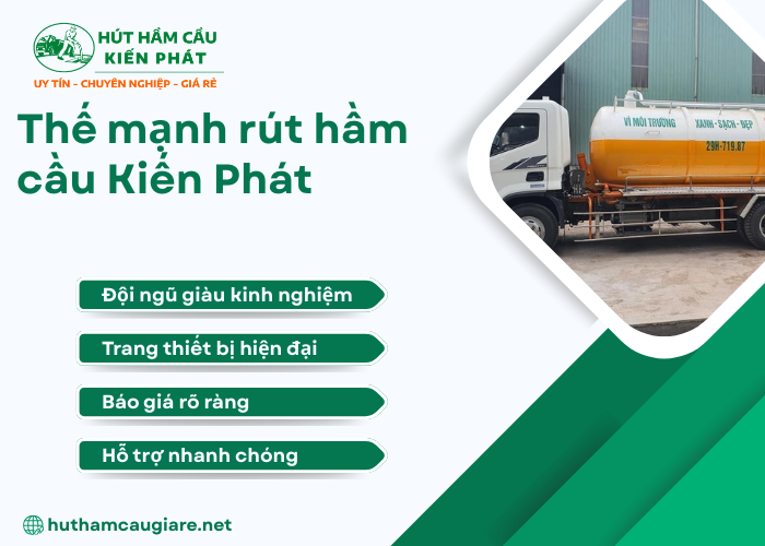 Thế mạnh dịch vụ rút hầm cầu Quận 8 của Kiến Phát