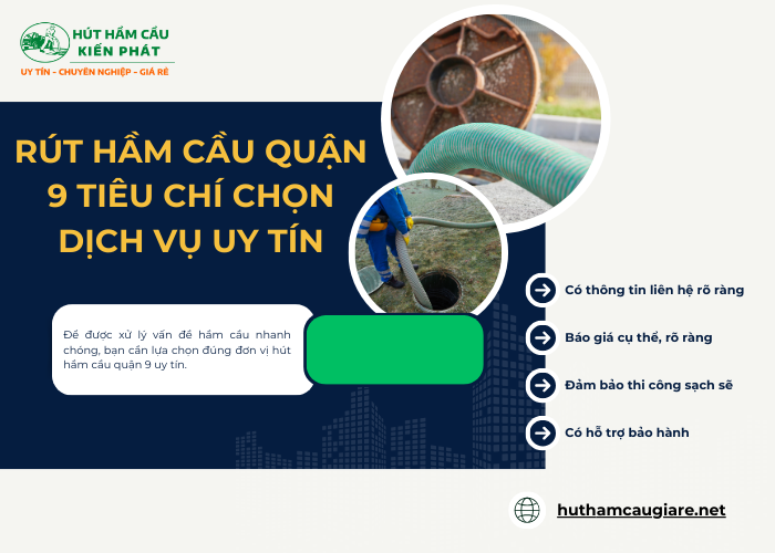 Các tiêu chí lựa chọn đơn vị hút hầm cầu quận 9 uy tín