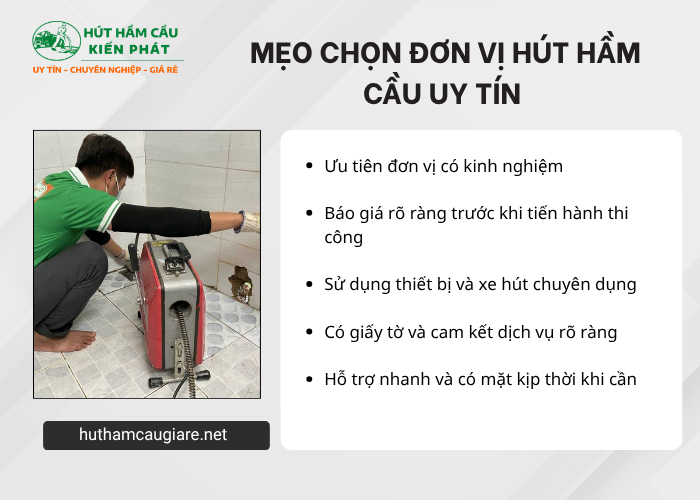 Những điểm nổi bật để chọn đơn vị hút hầm cầu Huyện Bình Chánh uy tín 
