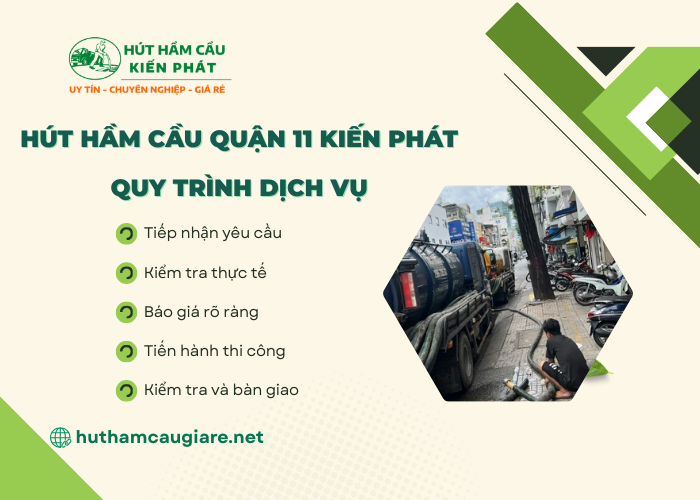 Một số quy trình dịch vụ hút hầm cầu Quận 11 tại Kiến Phát
