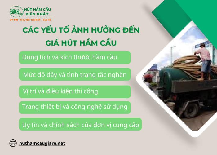 Những yếu tố ảnh hưởng đến giá hút hầm cầu Quận Tân Bình