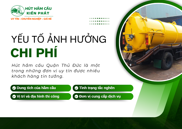 Một số yếu tố ảnh hưởng đến chi phí khi hút hầm cầu tại Quận Thủ Đức 