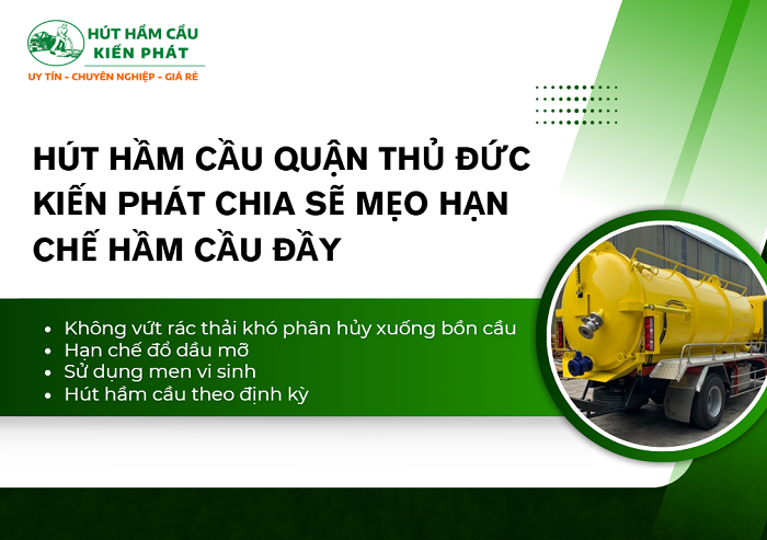 Một số mẹo để có thể hạn chế tình trạng hầm cầu bị đầy 