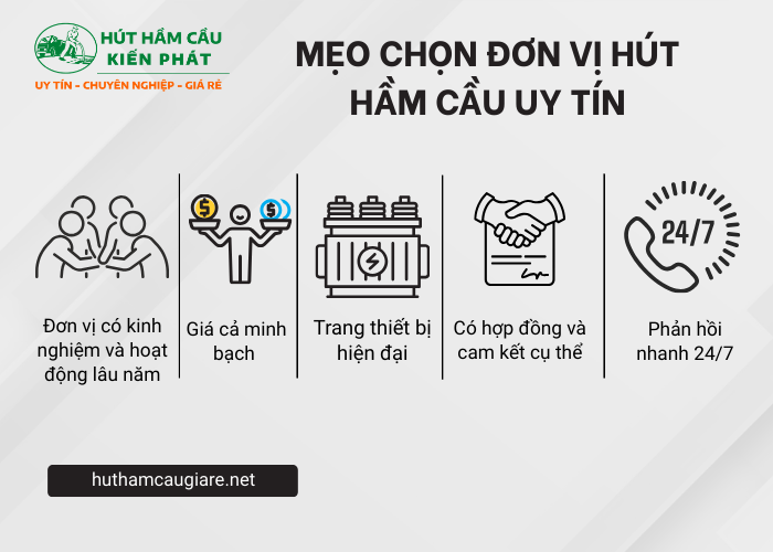 Những tiêu chí để chọn đơn vị hút hầm cầu Quận Phú Nhuận uy tín 