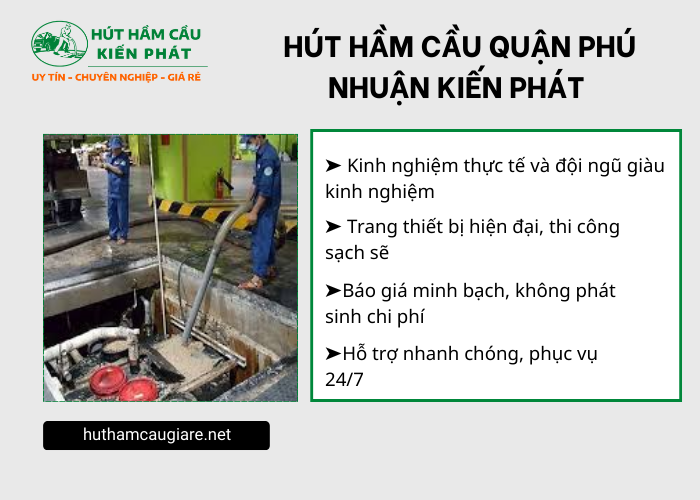 Những ưu điểm dịch vụ hút hầm cầu Quận Phú Nhuận - Kiến Phát